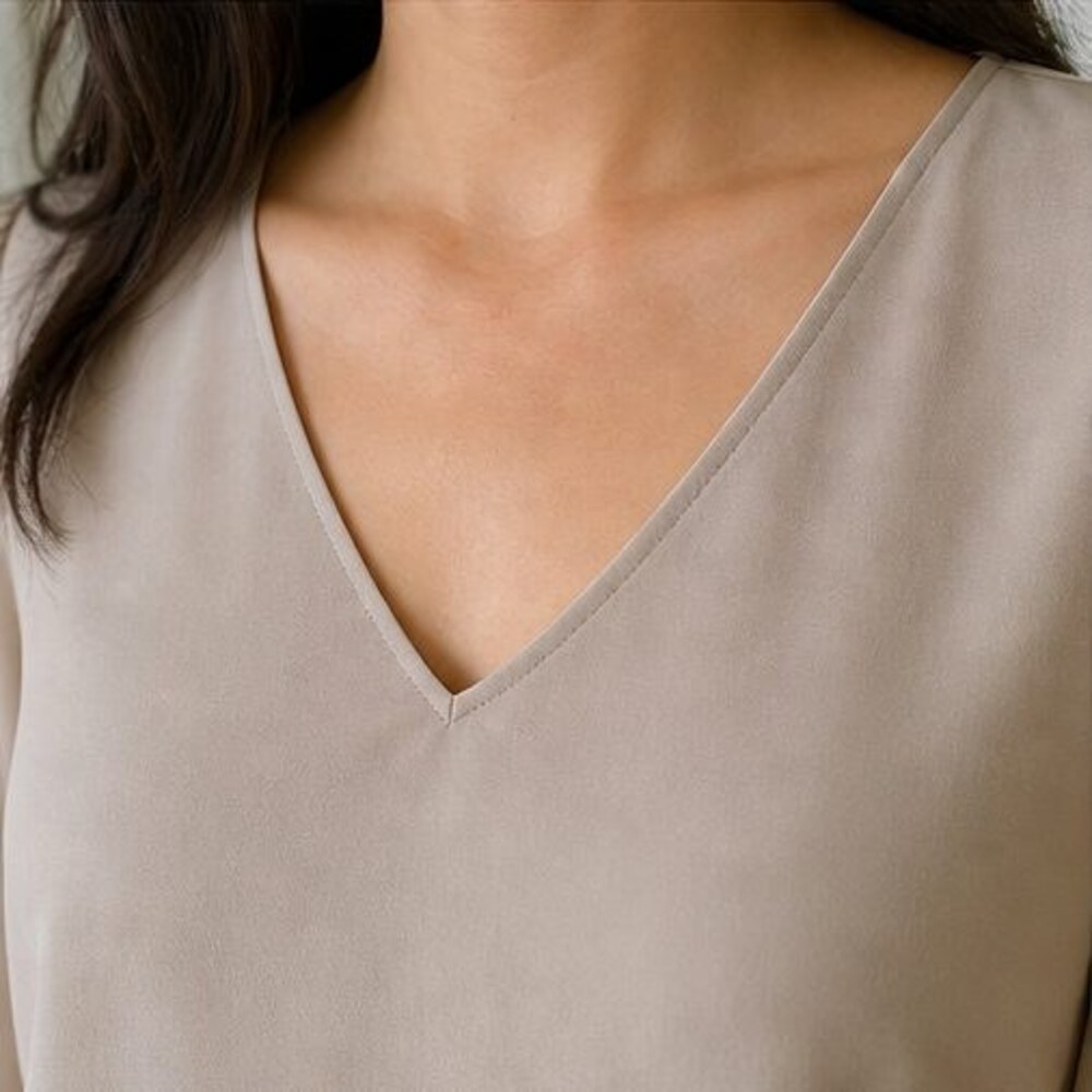Sand V Neck Top - Picture 4 of 6